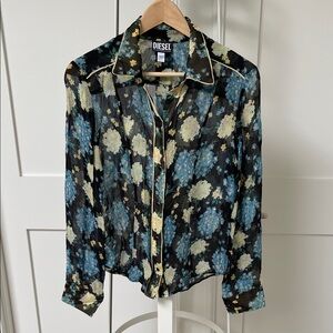 Diesel Black Floral Print Shirt